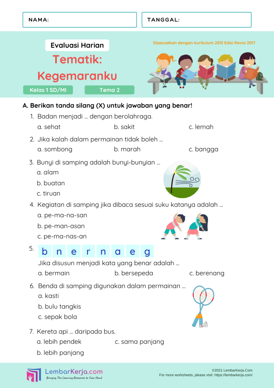 15 Contoh Soal Tematik Tema 7 Kelas 1 Paling Sering Keluar Saat Ujian Terbaru 2026