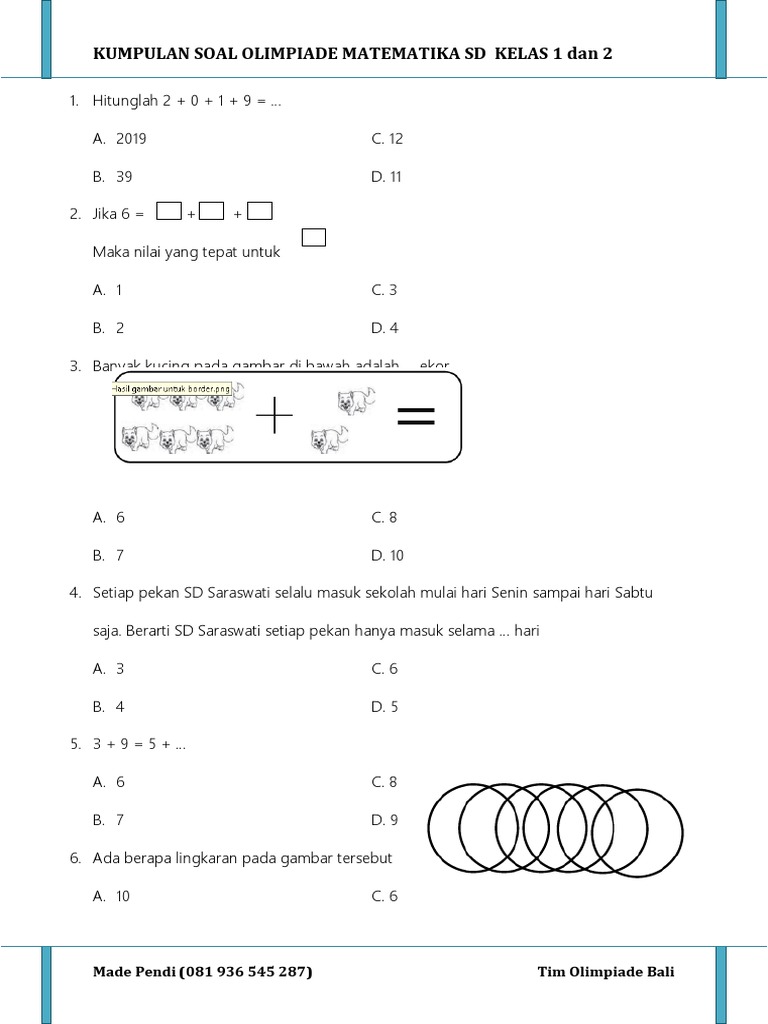 7 Rahasia Lolos Olimpiade dengan Latihan 50 Contoh Soal Olimpiade Matematika Kelas 1 Ini