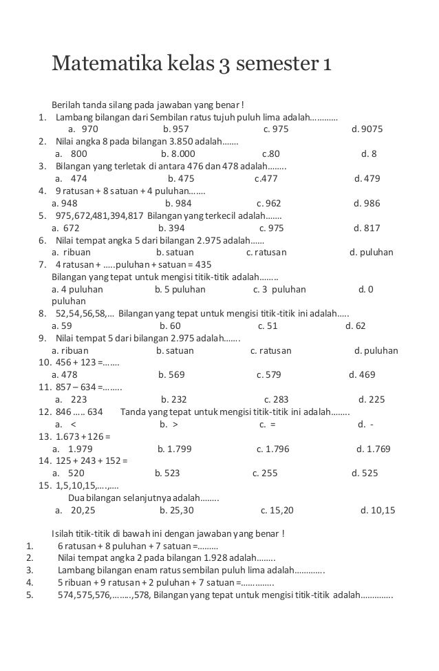 7 Rahasia Mengerjakan Soal Matematika Kelas 3 SD Semester 1 Agar Anak Cepat Paham