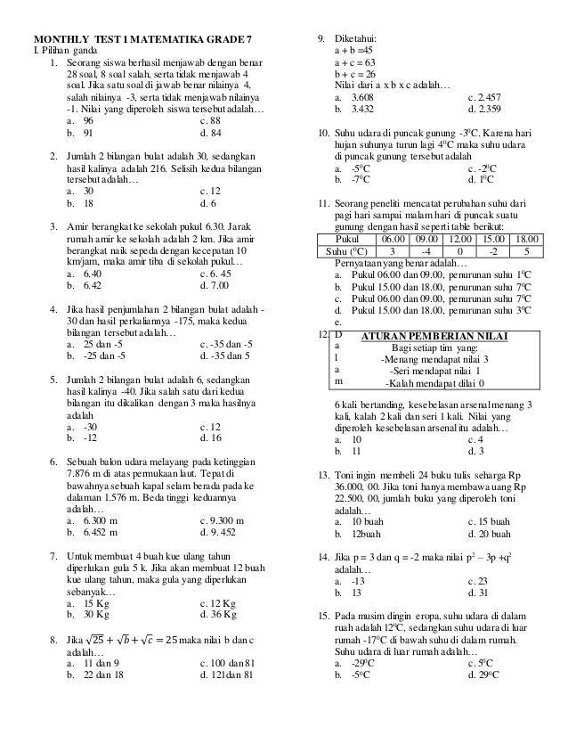 Soal Matematika Smp Kelas 7 - Piffle me Soal Matematika Smp Kelas 7 - Piffle me