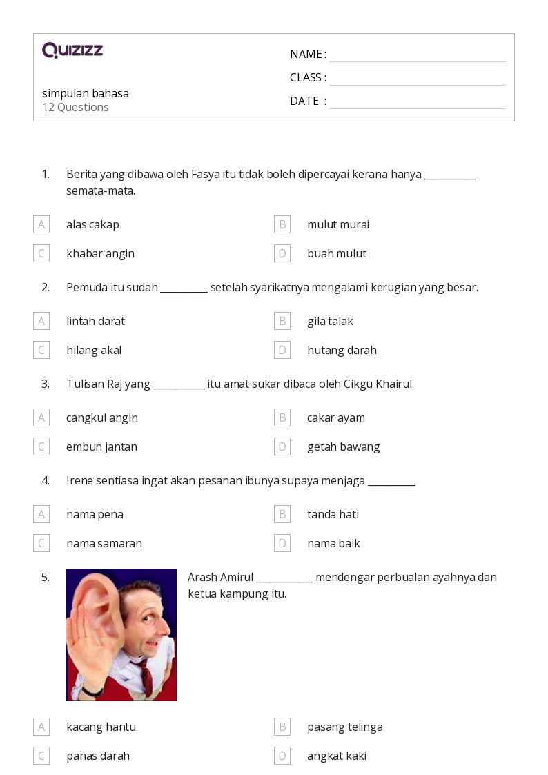 50 lembar kerja Tulisan tangan untuk Kelas 5 di Quizizz Gratis