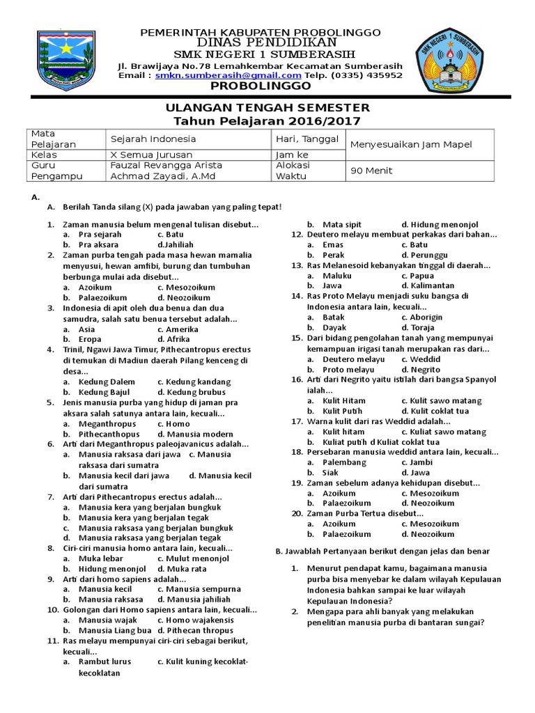 5 Contoh Soal UAS Sejarah Kelas 11 Semester 1 yang Wajib Kamu Kuasai agar Lulus dengan Nilai Tinggi