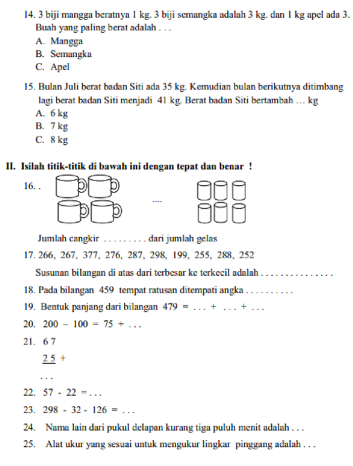 5 Contoh Soal Ujian Semester 1 Kelas 3 SD Tema 2 yang Wajib Dikuasai Sebelum Terlambat