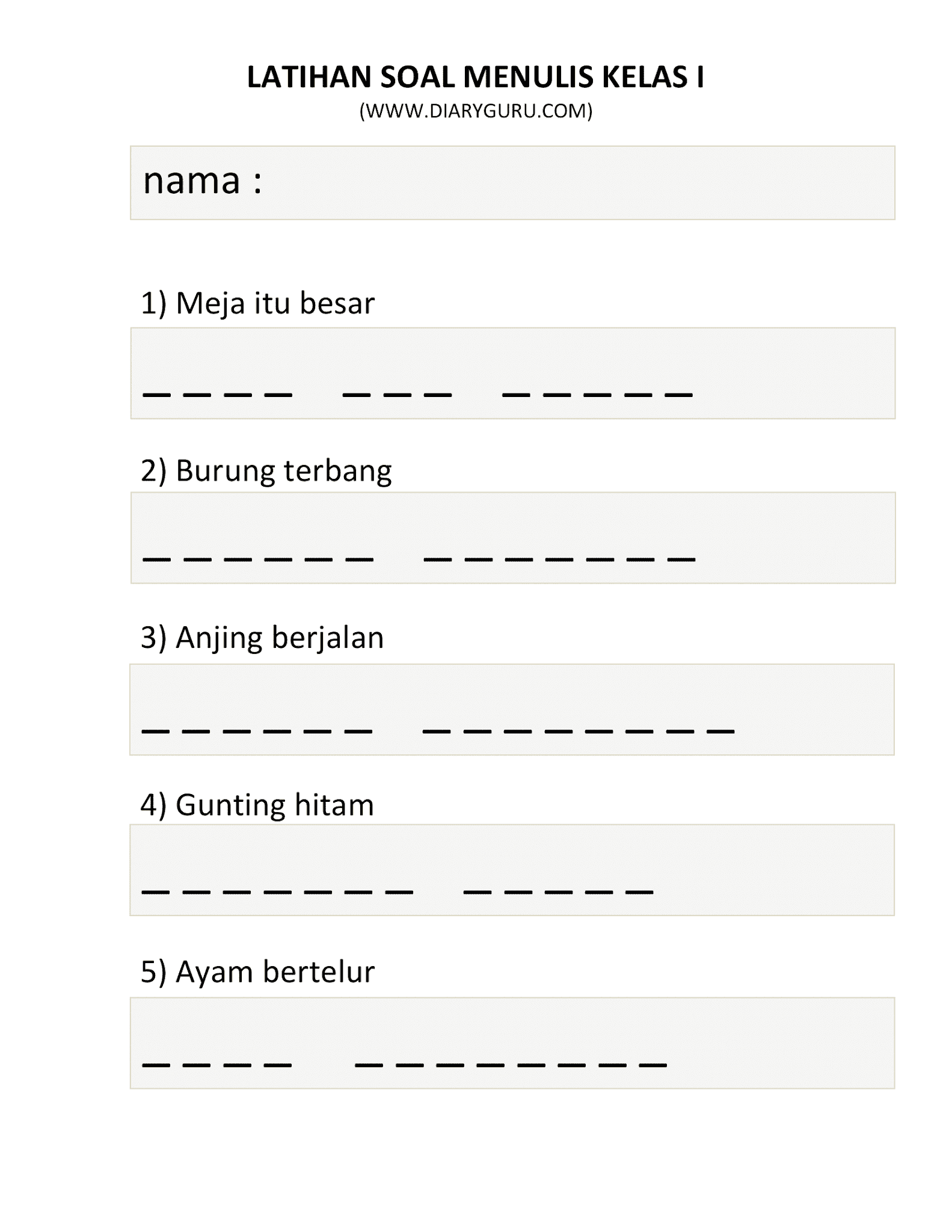 Soal Latihan Menulis Kelas 1 Sd Dalchaebi Soal Latihan Menulis Kelas 1 Sd Dalchaebi