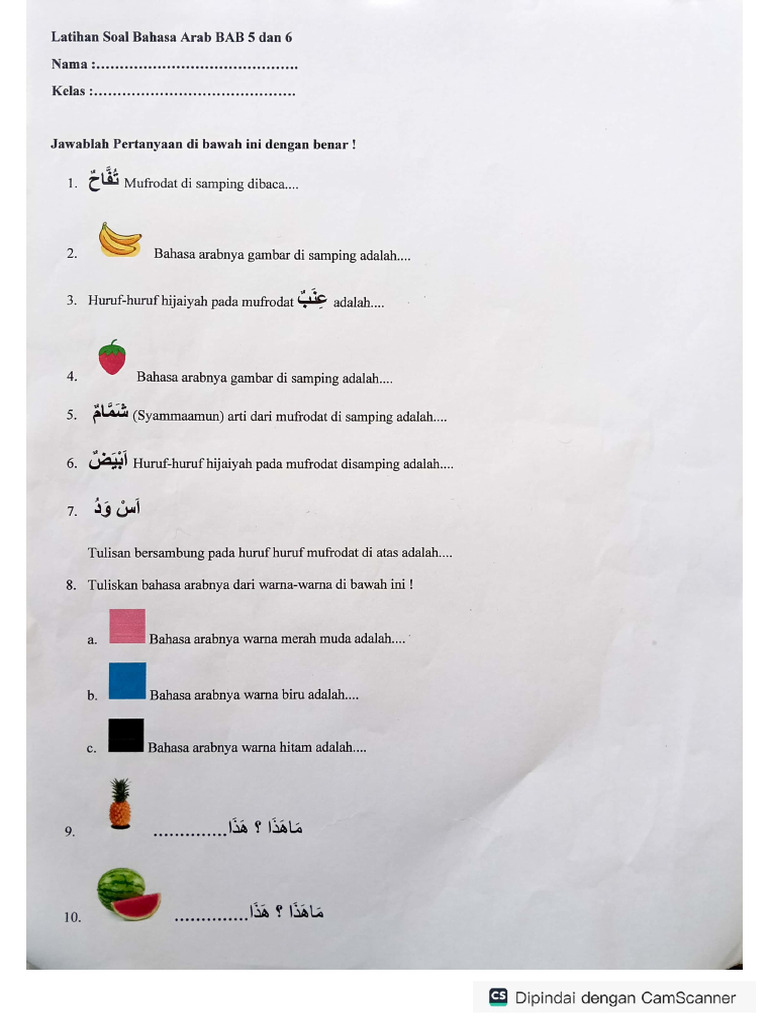 Belum Banyak yang Tahu 3 Sumber Soal Bahasa Arab Kelas 1 Semester 1 PDF Paling Lengkap