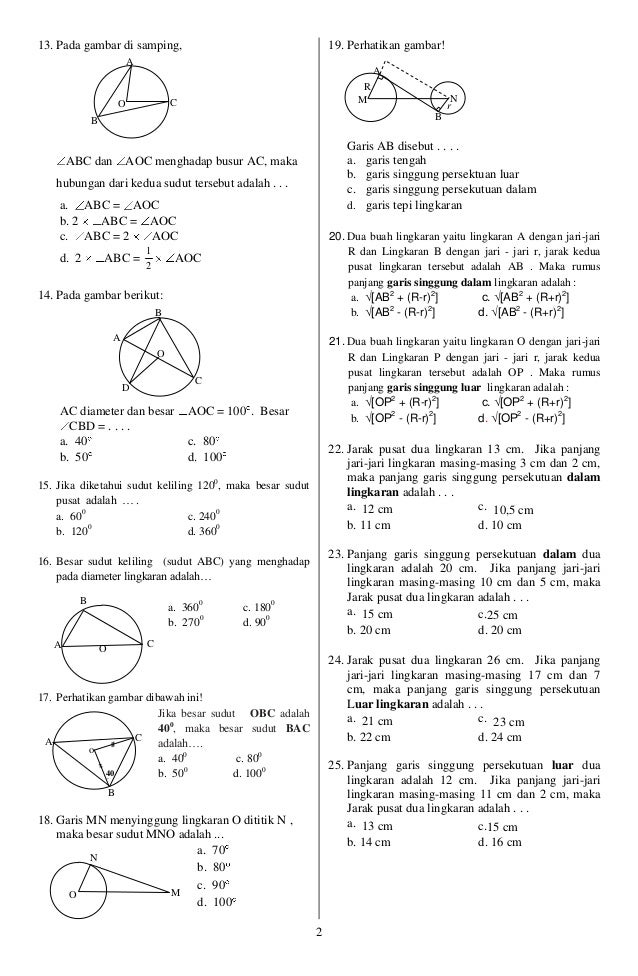 bank soal matematika smp kelas 8 semester 1 pdf