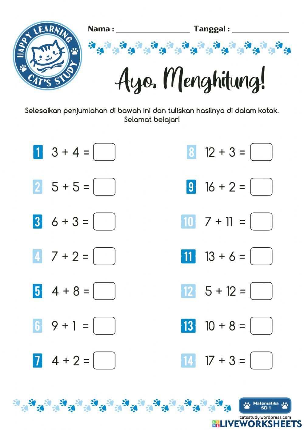 Latihan Soal Kelas Angka Worksheet Live Worksheets 41 Off - Free Word Latihan Soal Kelas Angka Worksheet Live Worksheets 41 Off - Free Word