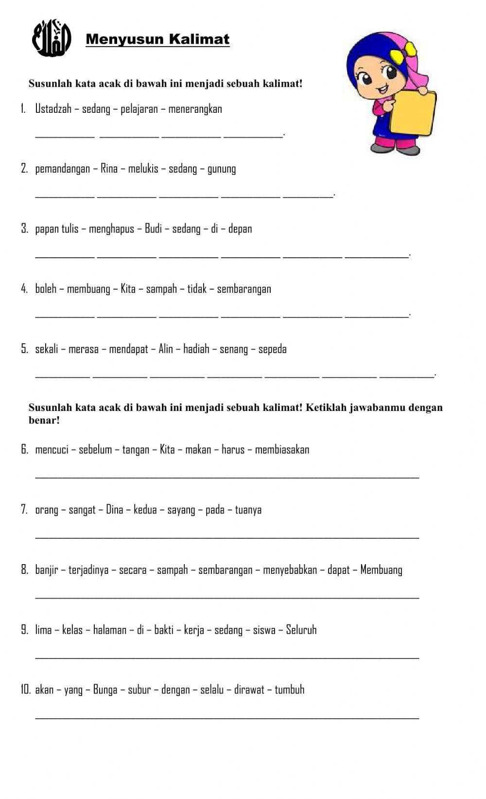 5 Contoh Soal Bahasa Menyusun Kalimat Kelas 3 SD yang Wajib Dikuasai Anak Sebelum Terlambat