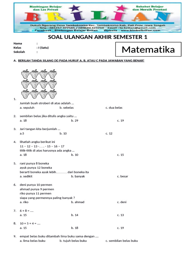 5 Contoh Soal Kelas 8 Matematika Semester 2 yang Sering Muncul di Ujian, Wajib Dicoba