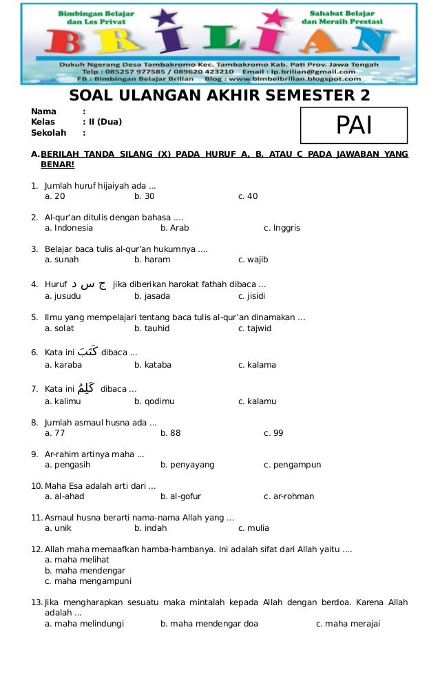 5 Fakta Penting Kumpulan Soal PAI Kelas 3 SD Semester 2 yang Wajib Diketahui Orang Tua