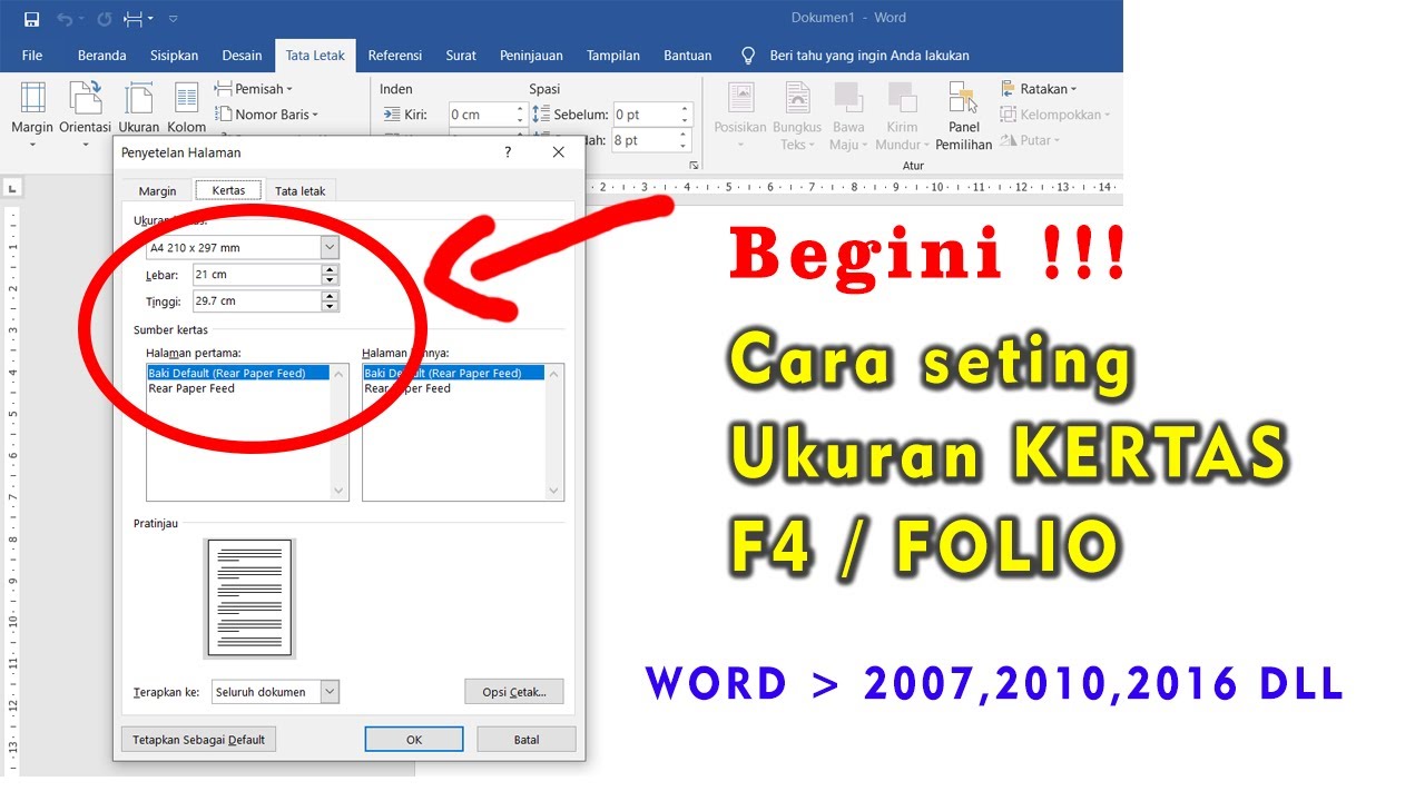 Cara Mengubah Layout Jadi F4 di Word 2016 Ternyata Semudah Ini, Ikuti Tutorial Youtube Biar Hasilnya Rapi