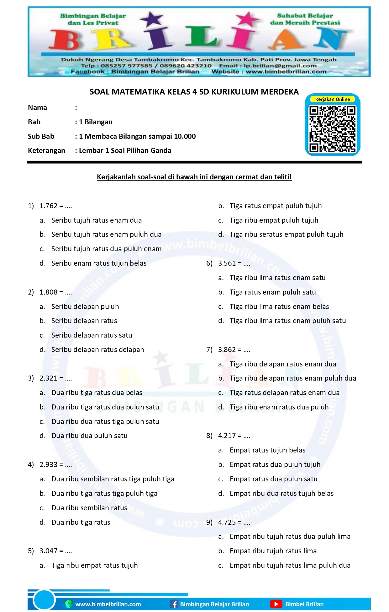 Kumpulan Soal SD Kelas 4 Semester 1 Kurikulum 2013 Kumpulan Soal SD Kelas 4 Semester 1 Kurikulum 2013