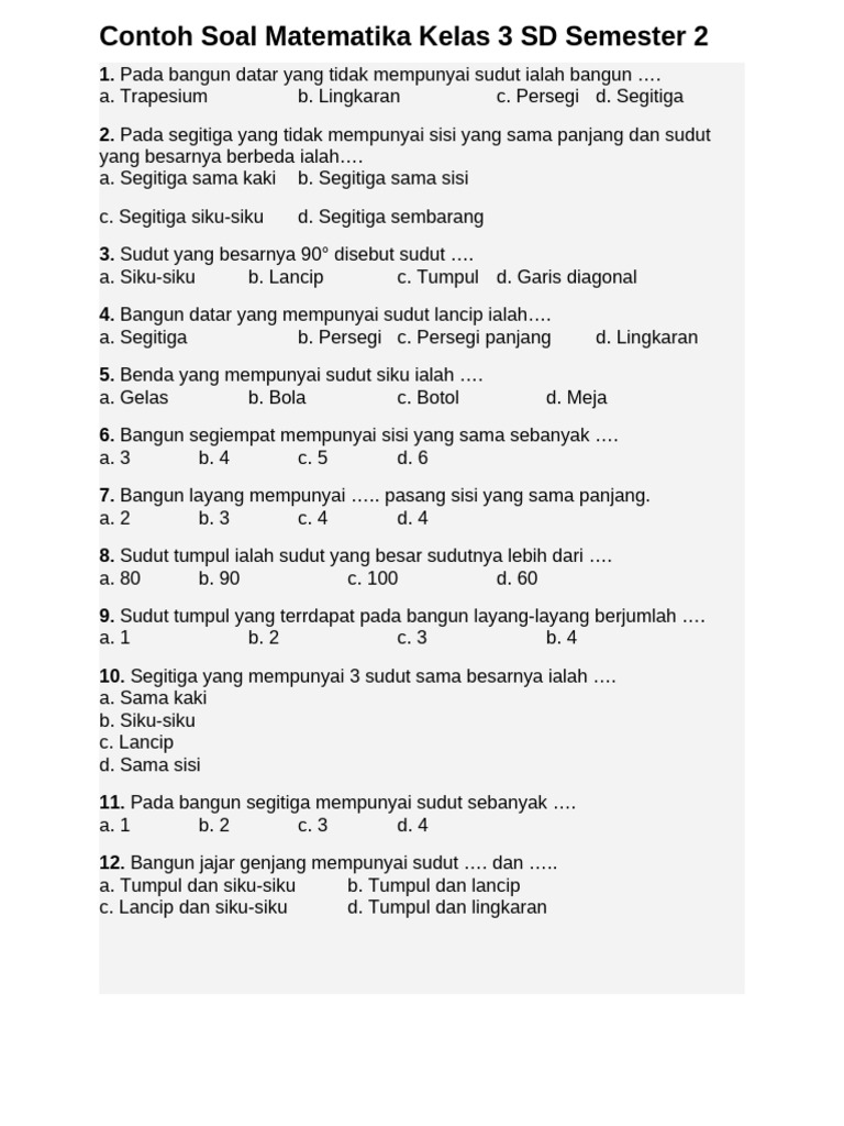 7 Rahasia Kumpulan Soal Tes Semester 2 Kelas 3 yang Wajib Diketahui Sebelum Ujian Dimulai