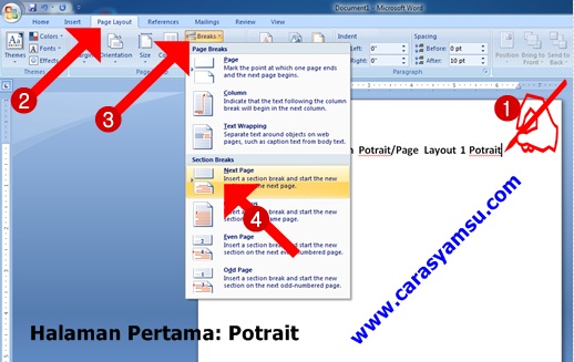 Cara Mengubah Landscape Word Satu Halaman Kemudian Halaman Berikutnya Portait Tanpa Ribet