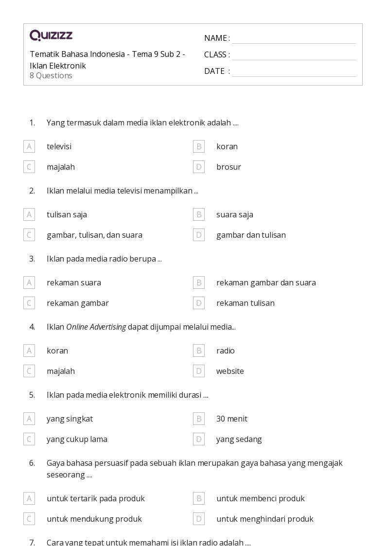 50 lembar kerja Suara dalam Tulisan untuk Kelas 5 di Quizizz Gratis