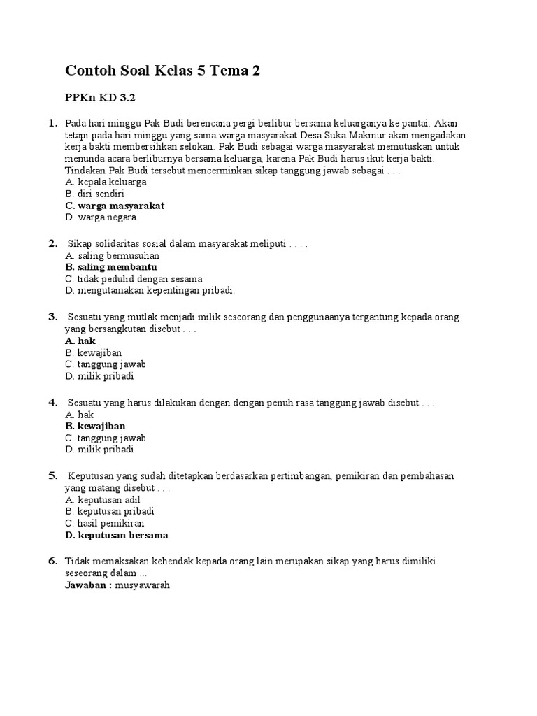 Contoh Soal PPKn dan IPA Kelas 5 PDF Kajian Bahasa Asing Sains