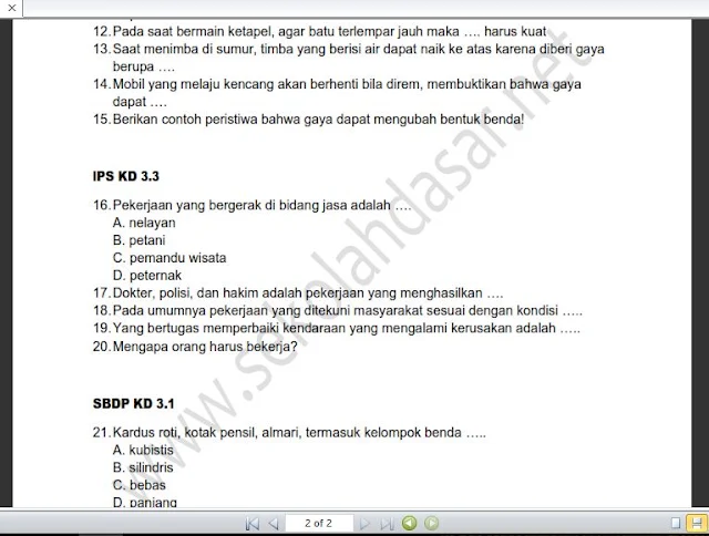 Soal Ulangan Harian K-13 Kelas 4 Tema 8 Subtema 3 - SekolahDasar Net Soal Ulangan Harian K-13 Kelas 4 Tema 8 Subtema 3 - SekolahDasar Net