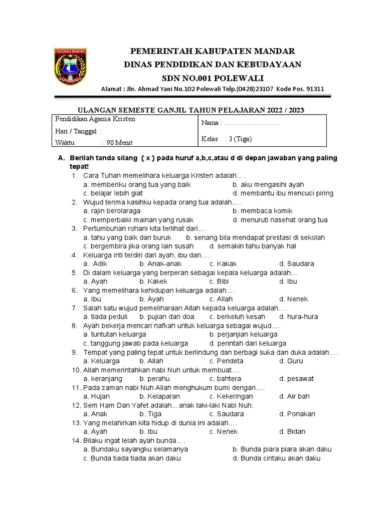 Kumpulan Soal UAS Agama Kristen Kelas 3 SD Terbaru 2026: 7 Cara Jitu Anak Lulus Nilai Tinggi Tanpa Bimbel