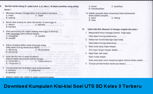 Rahasia 7 Tips Menguasai Kisi-Kisi Soal dan Contoh Soal UTS Kelas 3 Semester 2