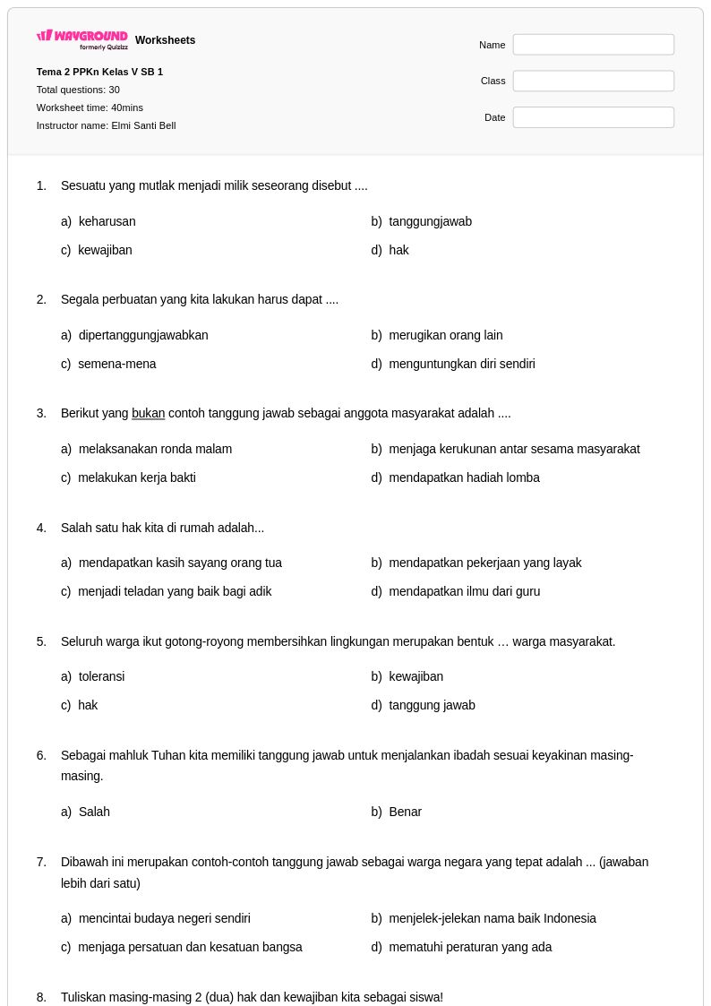 contoh soal kelas 5 tema 2 sub tema 1