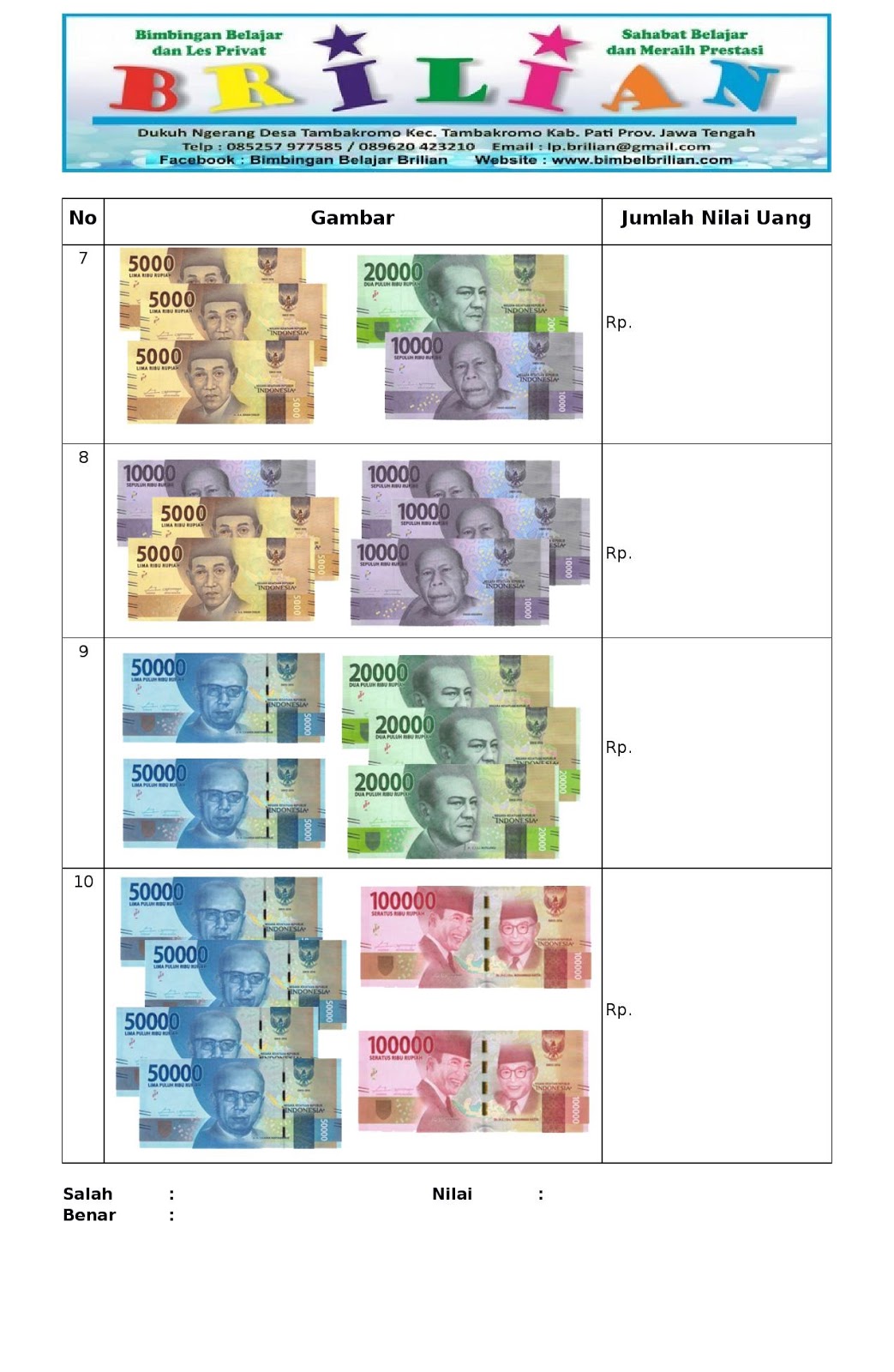 Terbukti Mudah! 7 contoh soal matematika tentang uang kelas 2 sd yang Bikin Anak Paham