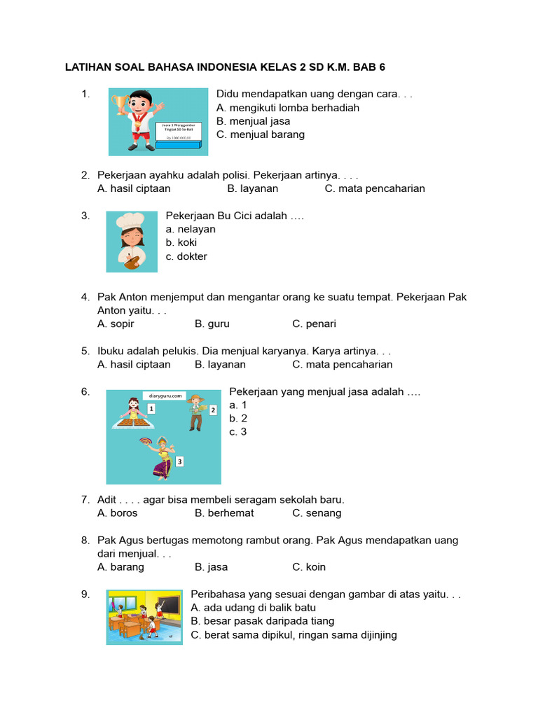 7 Bocoran soal bahasa indonesia tema 2 kelas 2 yang Wajib Tahu Sebelum Ujian