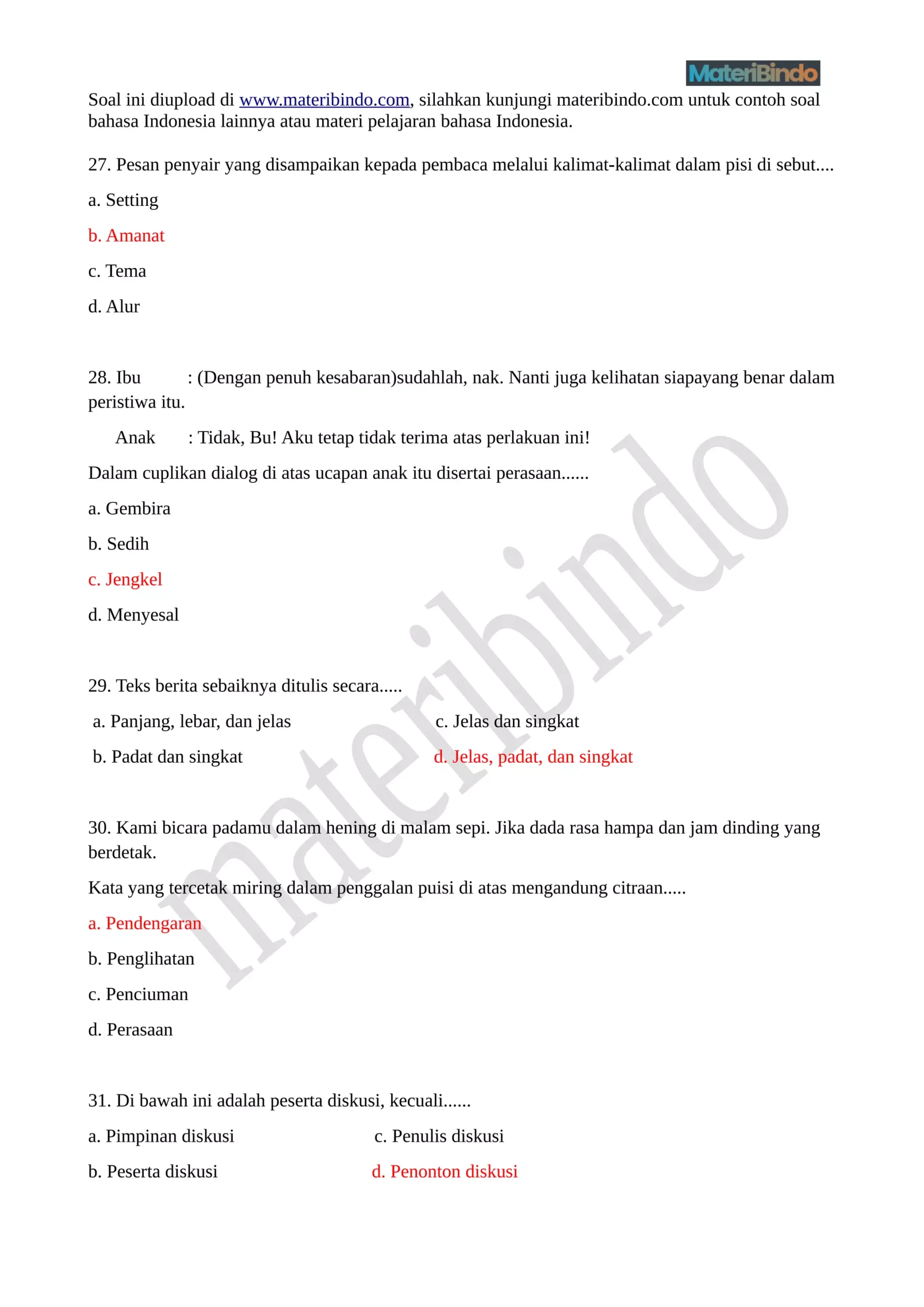 Rahasia Skor Tinggi Kerjakan Soal Bahasa Indonesia SMP Kelas 8 Semester 2 Kurikulum 2013
