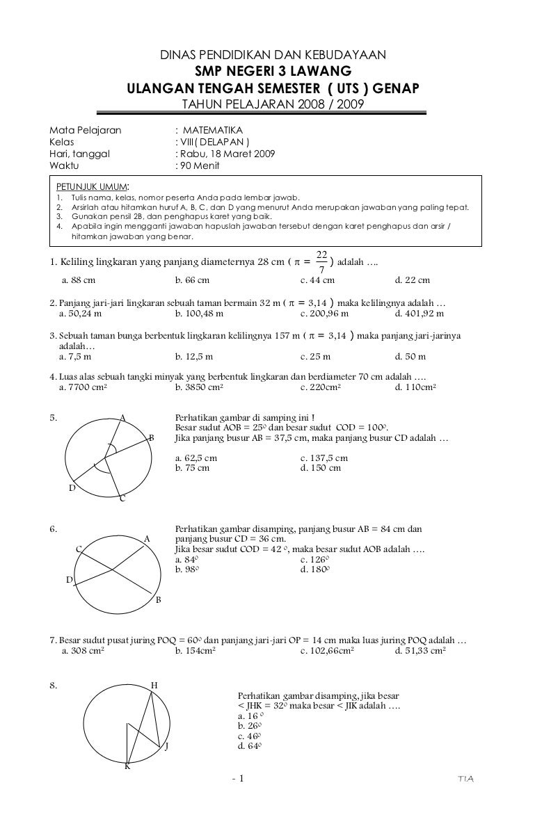 Rahasia Skor Tinggi dengan Latihan Contoh Soal Matematika SMP Kelas 8 Semester 2 Terbaru