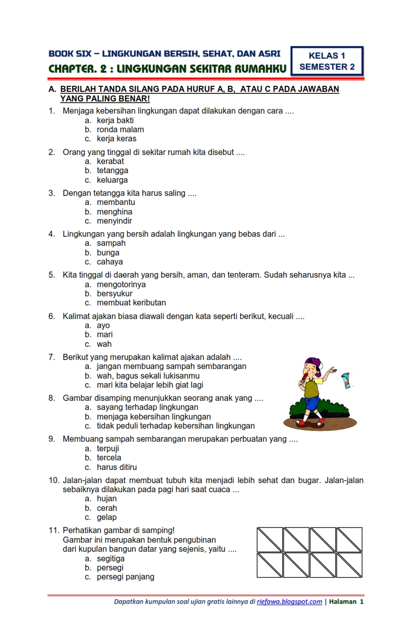 Ternyata Ini Bocoran Soal Bahasa Indonesia Tematik Kelas 1 Semester 2 Paling Akurat